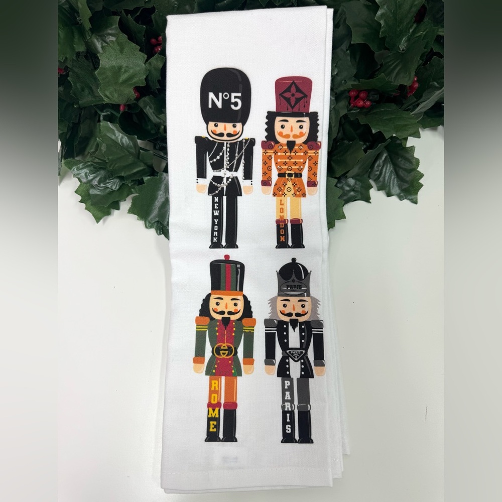 Designer Nutcracker Kitchen Dish Towel, New